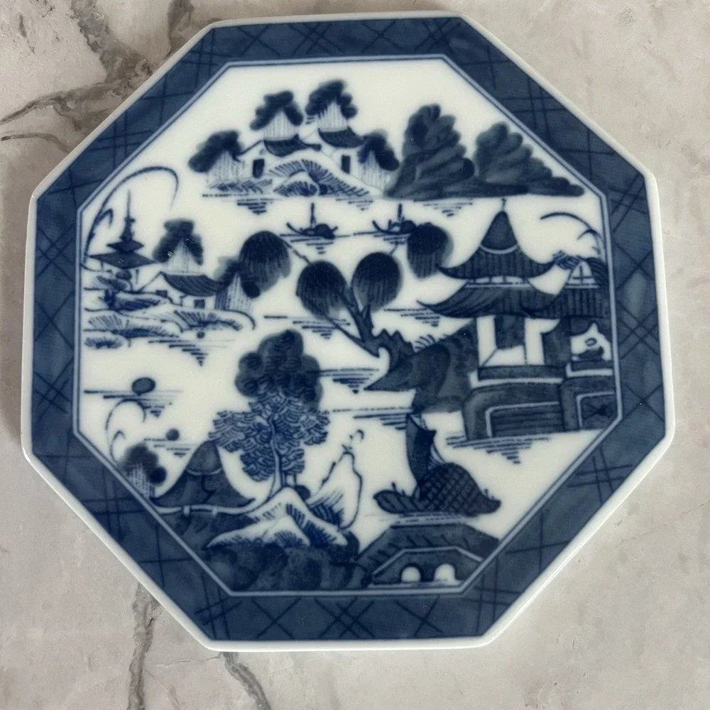 Vintage Mottahedeh Vista‎ Alegre Historic Charleston Blue Canton Tile Trivet